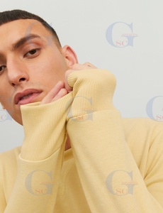 Sudaderas de cuello redondo de colores atractivos para hombres, manga larga, un solo color, hecho a medida, camisa de invierno cálida en blanco, marca privada corta - Product Image 3