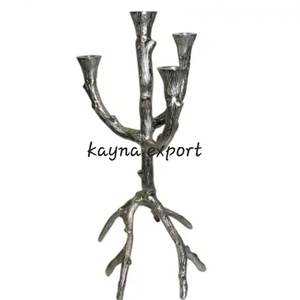 เชิงเทียนเขากวางสไตล์แฟนซีทำด้วยมือเชิงเทียนโลหะชุบนิกเกิลสำหรับตกแต่งงานแต่งงานและคริสต์มาส - Product Image 5