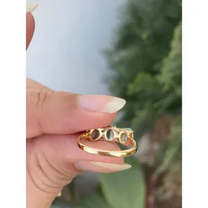 14k Gold Aquamarine Diamond <b>Ring</b> Elegant Jewelry for Women - Product Image 3