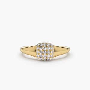 Bague de fiançailles en or 14 carats plaqué rhodium sertie de diamants pavés, certifiée par un tiers, 0,31 CT, diamant naturel à quatre couches, cadeau pour elle - Product Image 2
