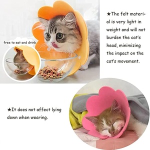 Hiphoppet Cute <span class=keywords><strong>Cat</strong></span> Recovery <span class=keywords><strong>Collar</strong></span> mit verstellbarem Soft Flower Neck Cone Elizabethan Post-Op Anti-Licking <span class=keywords><strong>Collar</strong></span> für die Katzen chirurgie - Product Image 6