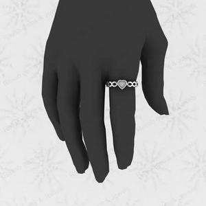 Anillo de Compromiso de Plata de Ley 925 Genuina de Alta Calidad con Engaste de Bisel de Media Marquesa de Corazón de 5x5 mm, Joyería Fina de Recuerdo - Product Image 6