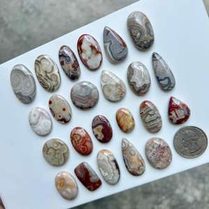 Crazy Lace Agate Cabochon Gemstone Pierre précieuse polie en vrac Naturel Rouge Crazy Lace agate Beaucoup de pierres précieuses - Product Image 3