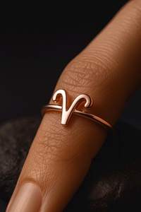 Anillo de Plata de Ley 925 con Baño de Oro Vermeil de 14k, Signo del Zodiaco Aries Cristiano, Anillo Minimalista Ajustable con Signo Astrológico - Product Image 4