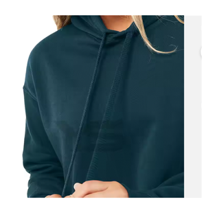 Venta al por mayor personalizado mujer Crop Top sudadera nueva llegada de manga completa de algodón de peso pesado suelta frente sólido invierno Casual impreso - Product Image 4