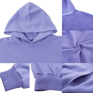 New Heavyweight Boxy Fit 500 GSM 500gsm Blank Unisex Oversized Heavyweight Cotton Blended Double Layer Pullover <b>Hoodie</b> - Product Image 4