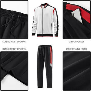Survêtement deux pièces décontracté pour homme, pantalon de survêtement évasé imprimé surdimensionné, streetwear personnalisé, OEM, téléchargé par Dress Sports - Product Image 5