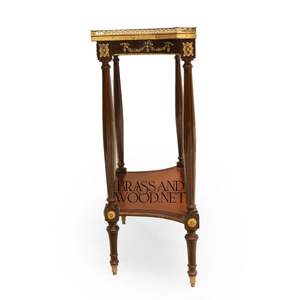 Table console classique de luxe en bois avec détails en laiton - Product Image 5