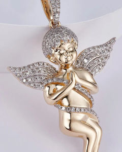Pendentif Brilliant Angel en diamant avec diamant de laboratoire en argent sterling 925 luxueux - Product Image 4