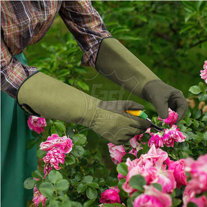 Guantes de jardinería con pantalla táctil, transpirables, flexibles, ideales para tareas de paisajismo, guantes de jardín impermeables con puño largo - Product Image 2