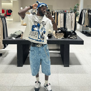 เสื้อยืดพอดีตัวสำหรับผู้ชายผ้าคอตตอนฮิปฮอปพิมพ์ลายหน้าจอ DTG แห้งเร็วระบายอากาศได้ดี - Product Image 2