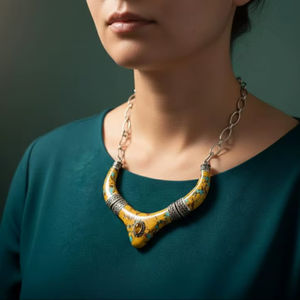 AAA Unique Quality Handmade Women's Chunky Tribal Statement Necklace Leopard-Design Resin Zinc Alloy 20% Off And New Year Gift - Product Image 1