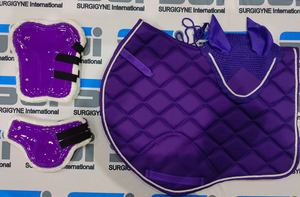 Customizable Premium Purple Horse <b>Saddle</b> <b>Pads</b> Complete Set Jumping Comfortable Durable Competition Equine Care Fabric SURGIGYNE - Product Image 4