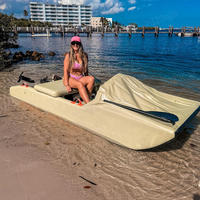 Catamaran de pêche gonflable en PVC de haute qualité, pliable, motorisé, avec rangement intégré