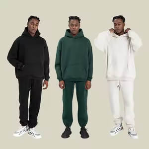 Conjunto Deportivo Unisex de Algodón Liso, Pantalones Deportivos, Chándal, Pantalones Deportivos y Sudadera con Capucha Personalizados, Conjunto Deportivo de 2 Piezas para Hombre - Product Image 2