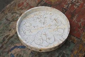 Plateau à thé Style nacre Plateau à incrustation de vadrouille Plateau unique Nouveau conçu Élégant et Meilleur Plateaux décoratifs Écologique - Product Image 3