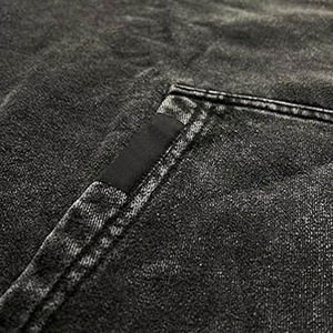 Sweats à capuche délavés à l'acide en coton mélangé pour hommes, vêtements de rue confortables et respirants, vente à chaud de sweats à capuche délavés à l'acide en tissu français personnalisé - Product Image 2