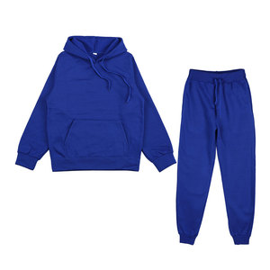 Survêtement d'entraînement pour femmes décontracté col rond à capuche et pantalon de survêtement taille haute printemps automne ensemble 2 pièces - Product Image 1