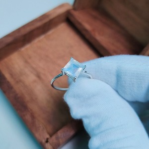 Classic 925 Sterling Silver Rhodium Plated Fine Handmade Engagement <b>Ring</b> Rainbow Blue Moonstone Zircon <b>Indian</b> Unisex Jewelry - Product Image 6