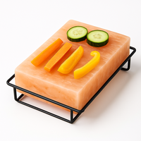 Plaque de cuisson en sel de cristal de l'Himalaya, style lettres sculptées, support triangulaire, durable, multifonction, haute qualité