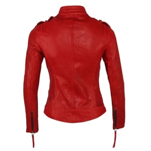 Women's Genuine <b>Sheepskin</b> Leather <b>Jacket</b> Denim Fashion Windbreak <b>Jacket</b> for Adults - Product Image 4