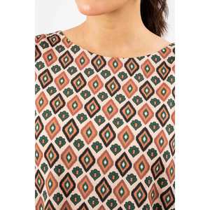 Conjunto de Traje de Lino Estampado de 2 Piezas sin Costuras para Mujer, Color Naranja - Product Image 6