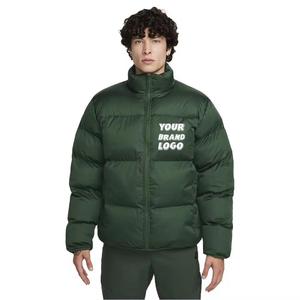 Venta al por mayor de calidad superior hombres negro brillante Puffer chaqueta de invierno cálido con capucha abajo abrigo para al aire libre y ropa casual - Product Image 2