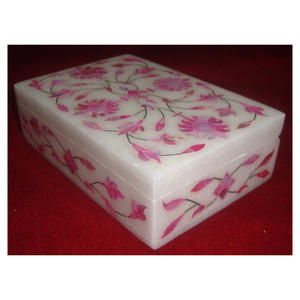 Caja de joyería con Incrustaciones de nácar rosa de mármol blanco puro Natural de nueva producción que se usa principalmente en regalos de Acción de Gracias y devolución - Product Image 1