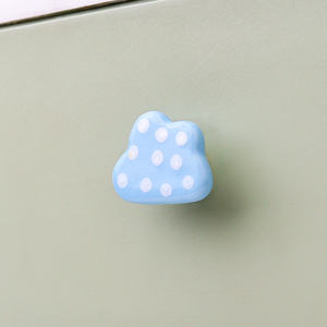 Handmade Wholesale Ceramic Designer Cupboard Knobs Sky Blue Cabinet Pulls Dot Cloud Dresser Handles <b>Hardware</b> 4.44 cm KID-178 - Product Image 6