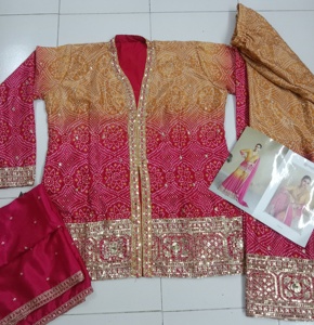 美しいパキスタンの<span class=keywords><strong>Salwar</strong></span> Kameez女性のための重い刺繍されたスーツDupatta伝統的な民族服パーティーと結婚式 - Product Image 6