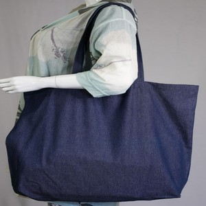 Grand sac fourre-tout en toile de coton imprimé de logo personnalisé, lettre de compagnon de voyage lavable et durable de taille moyenne - Product Image 2