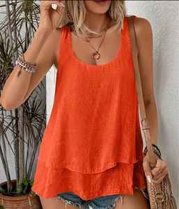 Blusa sólida con cuello redondo, elegante blusa fruncida de manga corta para primavera y verano, ropa de mujer - Product Image 2