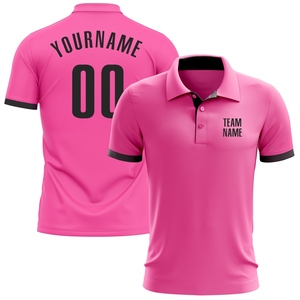 Uniformes de sport de polo de golf de performance rose noir authentiquement personnalisés de la société du fabricant - Product Image 1