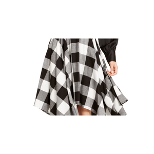 Gonna da donna Bar III in tessuto Buffalo Check con orlo a fazzoletto, nera, taglia grande, con funzione regolabile - Product Image 2