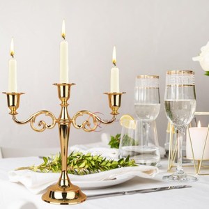 Décor à la maison candélabres en métal superbe qualité bougeoirs candélabres uniques en or poli table de mariage pot de bougie décoratif - Product Image 1