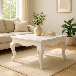 Mesa de Centro de Madera Minimalista, Mesa de Té de Estilo Moderno y Simple, Mesa de Centro Blanca para Vestíbulo de Hotel y Sala de Estar, Muebles para el Hogar - Product Image 6