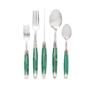 Juego de cubiertos de acero inoxidable con acabado Chapado en color dorado, ideal para mesa de cocina, regalos, cubiertos para el hogar, mango de diseño único - Product Image 4