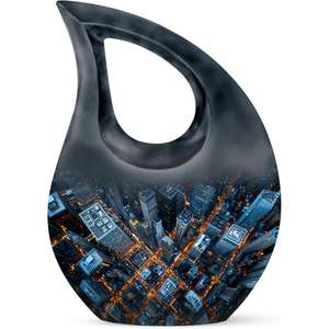 Urna conmemorativa de cremación con diseño de gota Mini de diseño moderno para cenizas humanas adultas, urna cruzada grande decorativa con bolsa de terciopelo gratis - Product Image 4