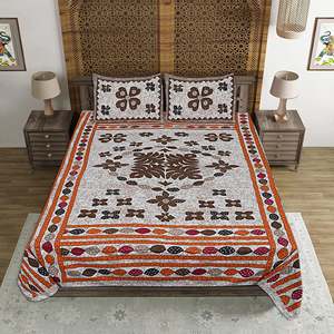 ผ้าปูที่นอนลายพิมพ์ไจปุรีหลากสี 240 เส้นด้าย พร้อมปลอกหมอน 2 ใบ ผ้าฝ้าย 100% ชุด 3 ชิ้น สำหรับใช้ในบ้าน (ADB1390) - Product Image 2