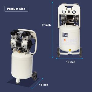 Compresseur d'air électrique portable sans huile ultra silencieux 2 HP 11 gallons 70 dB 5,2 CFM à 40 PSI 4,0 CFM à 90 PSI pour outils pneumatiques - Product Image 4