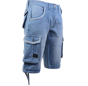 Calidad Premium Nuevo artículo Algodón ajustable Casual Color sólido Más alta calidad Estilo de carga Bolsillos Stretch Denim Short para hombres - Product Image 1