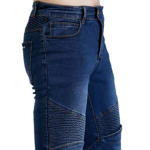 Plain Blue Color Cotton Made Denim Style Motorbike Pants For Adult <b>Bikers</b> Regular Fit Breathable <b>Jeans</b> Made Pants - Product Image 5