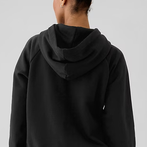 Pull à capuche pour femme tendance pour l'hiver avec ourlet côtelé, manches longues, commandes en gros et poches kangourou et logo - Product Image 5