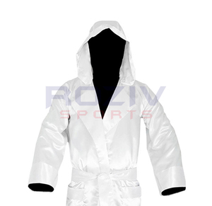Bata de Boxeo Larga con Capucha, Diseño de Logotipo Personalizado de Alta Calidad, Secado Rápido, Transpirable, Nailon Suave, Todas las Tallas Disponibles, Profesional - Product Image 6