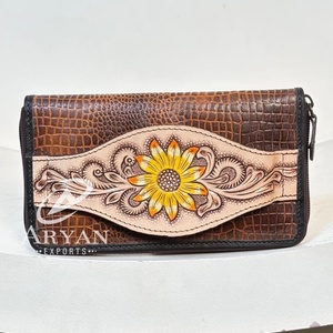 กระเป๋าสตางค์มีซิปสำหรับผู้หญิงทำจากหนังจระเข้แบบถือพร้อมสายคล้องมือขนาดใหญ่ผู้ผลิต2025ขายส่ง - Product Image 1