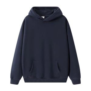 Sweat à capuche personnalisé sans ficelle, poids lourd 350 g/m², sweats à capuche vierges surdimensionnés en polaire unie - Product Image 6