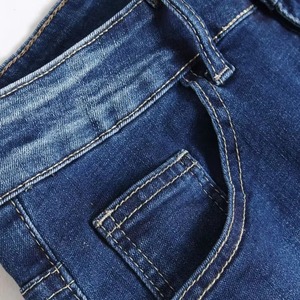 Haute qualité hommes été Denim Shorts haute rue Style Vintage coupe ample en détresse lavé intelligent déchiré uni teint solide - Product Image 5