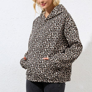 Sudadera con Capucha de la Mejor Calidad, Estilo Urbano, Estampado de Leopardo, Top Ventas, Ropa de Invierno, Sudadera de Felpa de Algodón para Mujer - Product Image 6