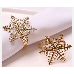 Servilletero de Navidad Servilleta de Navidad Hebilla Copo de nieve Forma Servilleta decorativa Clip en precio razonable - Product Image 3