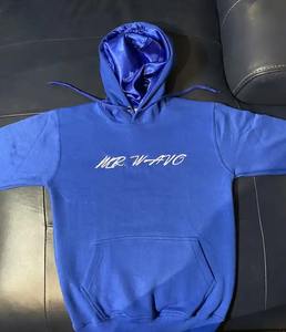 OEM personalizado 400gsm doble capa satén forrado Sudadera con capucha Streetwear satén sudaderas con capucha No String Puff impresión sudaderas con capucha de los hombres - Product Image 6